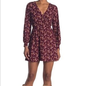 Ditsy Long Sleeve Rib Knit Dress